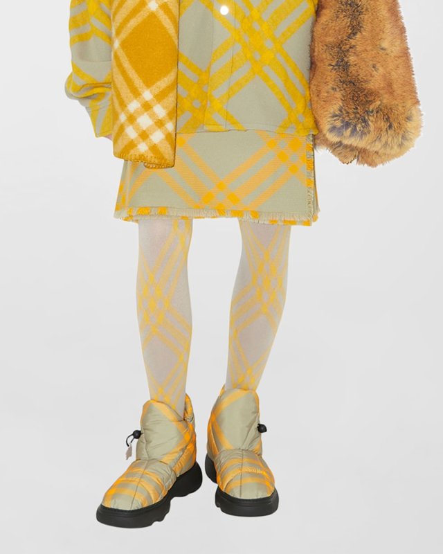 Check A-Line Kilt Skirt