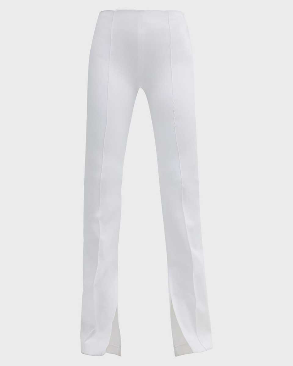 Neoprene Slit-Cuff Flare Pants