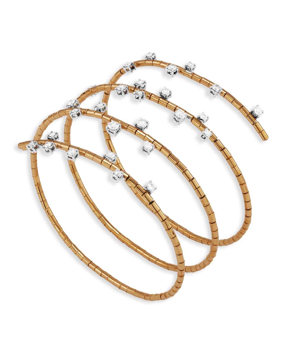 18k Yellow Gold Diamond Snake Bracelet