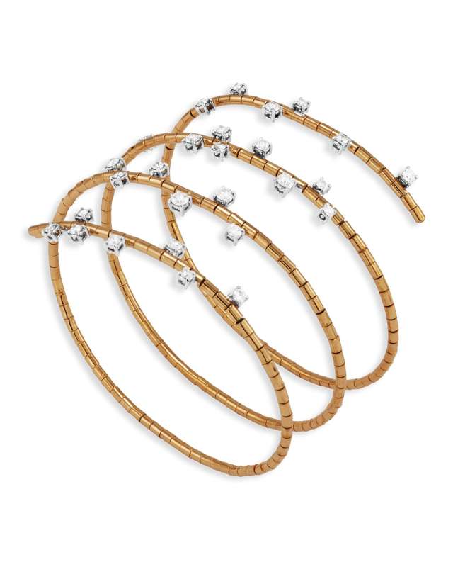18k Yellow Gold Diamond Snake Bracelet