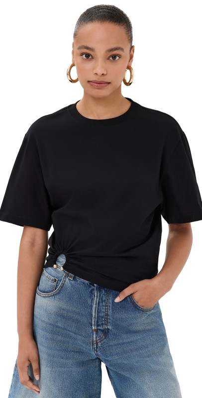 rabanne Oversize Piercing T-Shirt Black