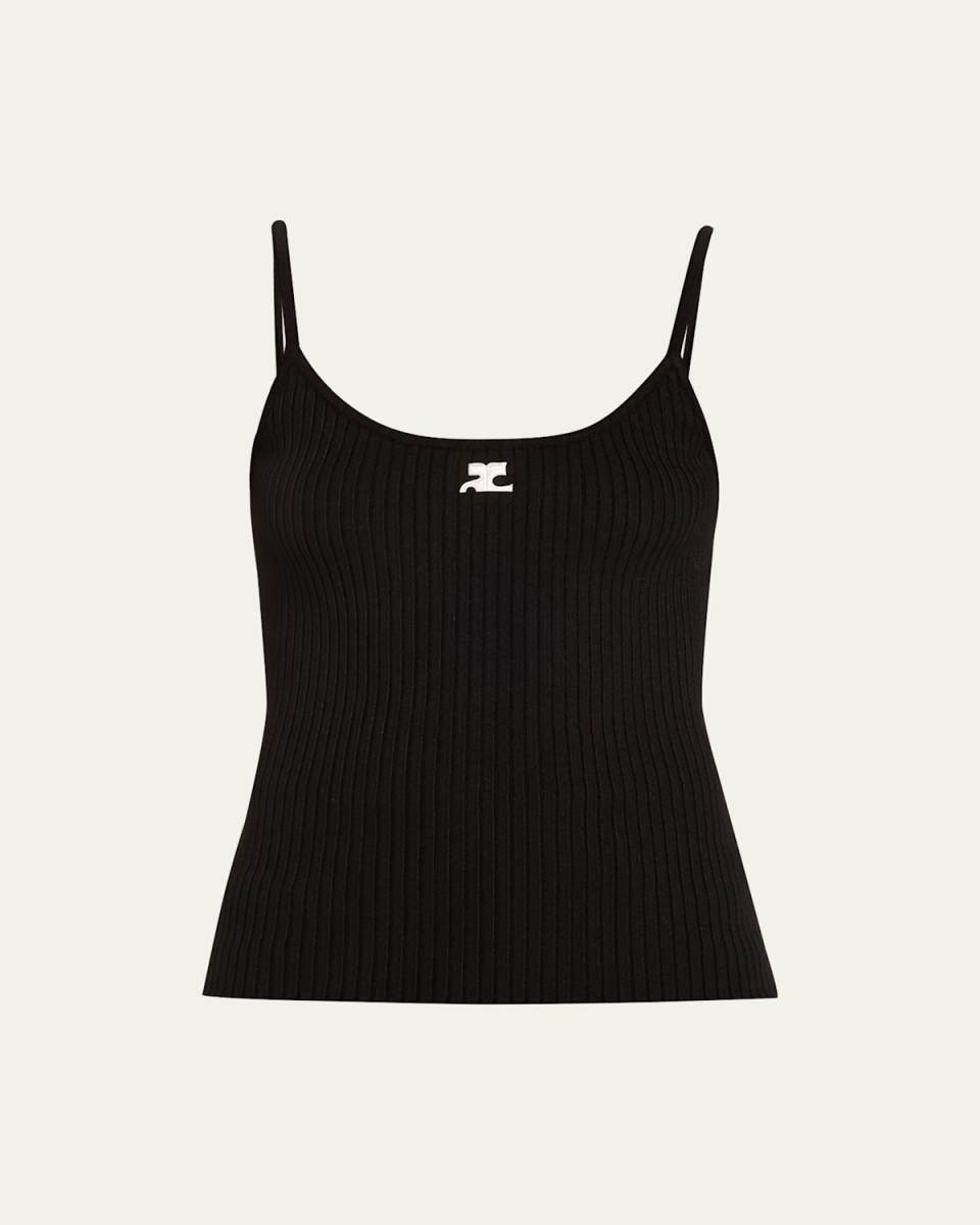 Logo Ribbed Knit Tank Top