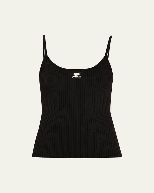 Logo Ribbed Knit Tank Top