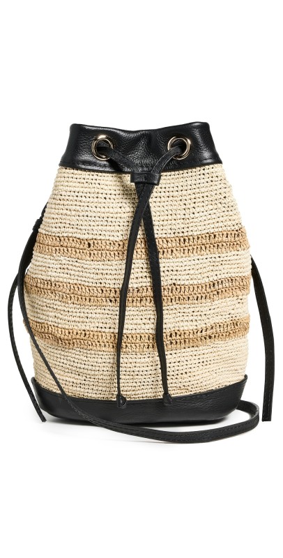 Sensi Studio Two Tone Mochila Bucket Bag Natural Beige/Black
