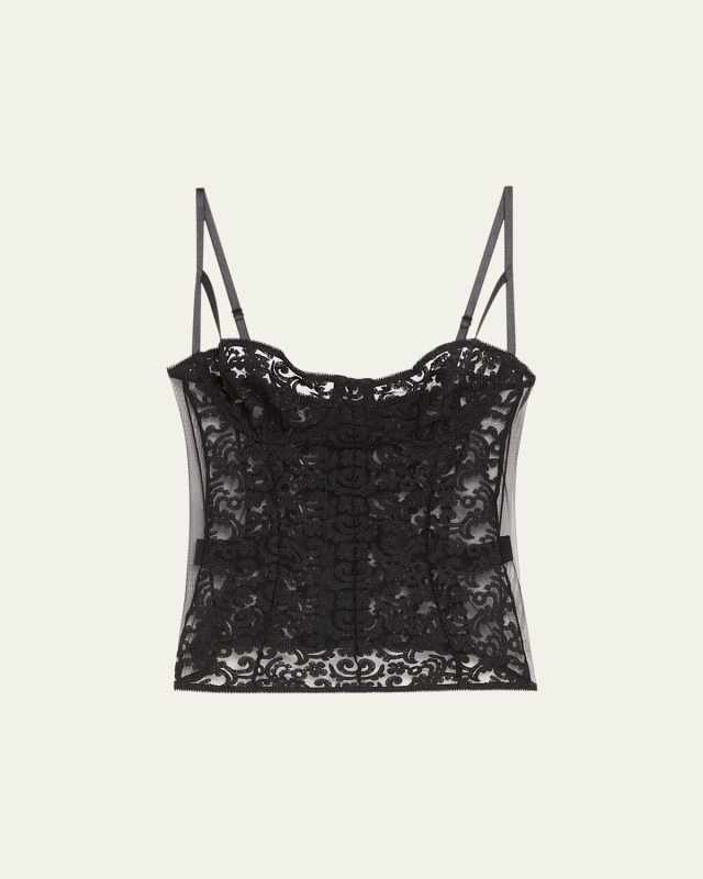 Lola Stretch Tulle and Charmeuse Bustier