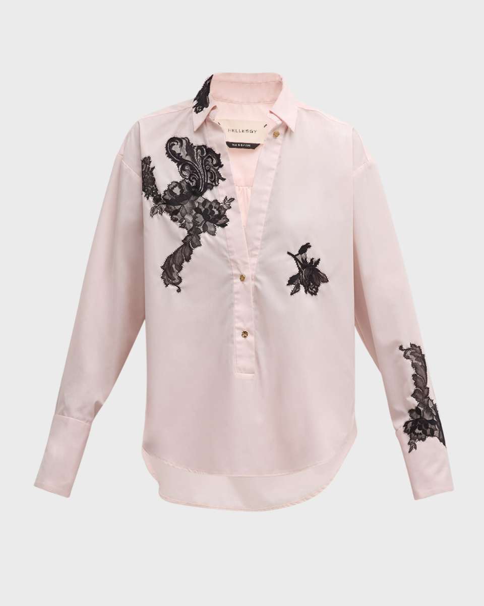 Leiva Lace-Trim Button-Down Shirt