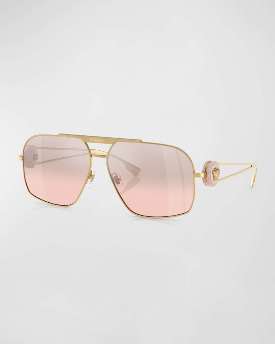 Medusa Medallion Gradient Aviator Sunglasses