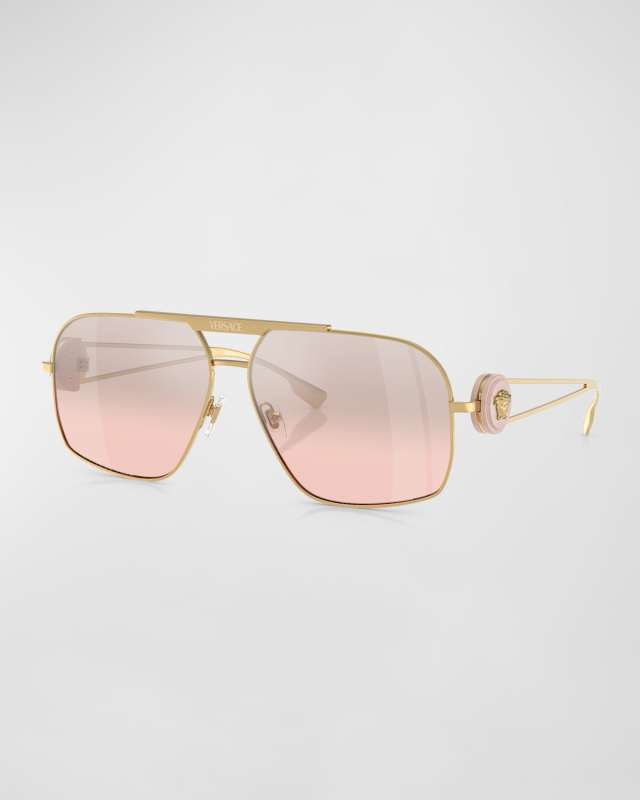 Medusa Medallion Gradient Aviator Sunglasses
