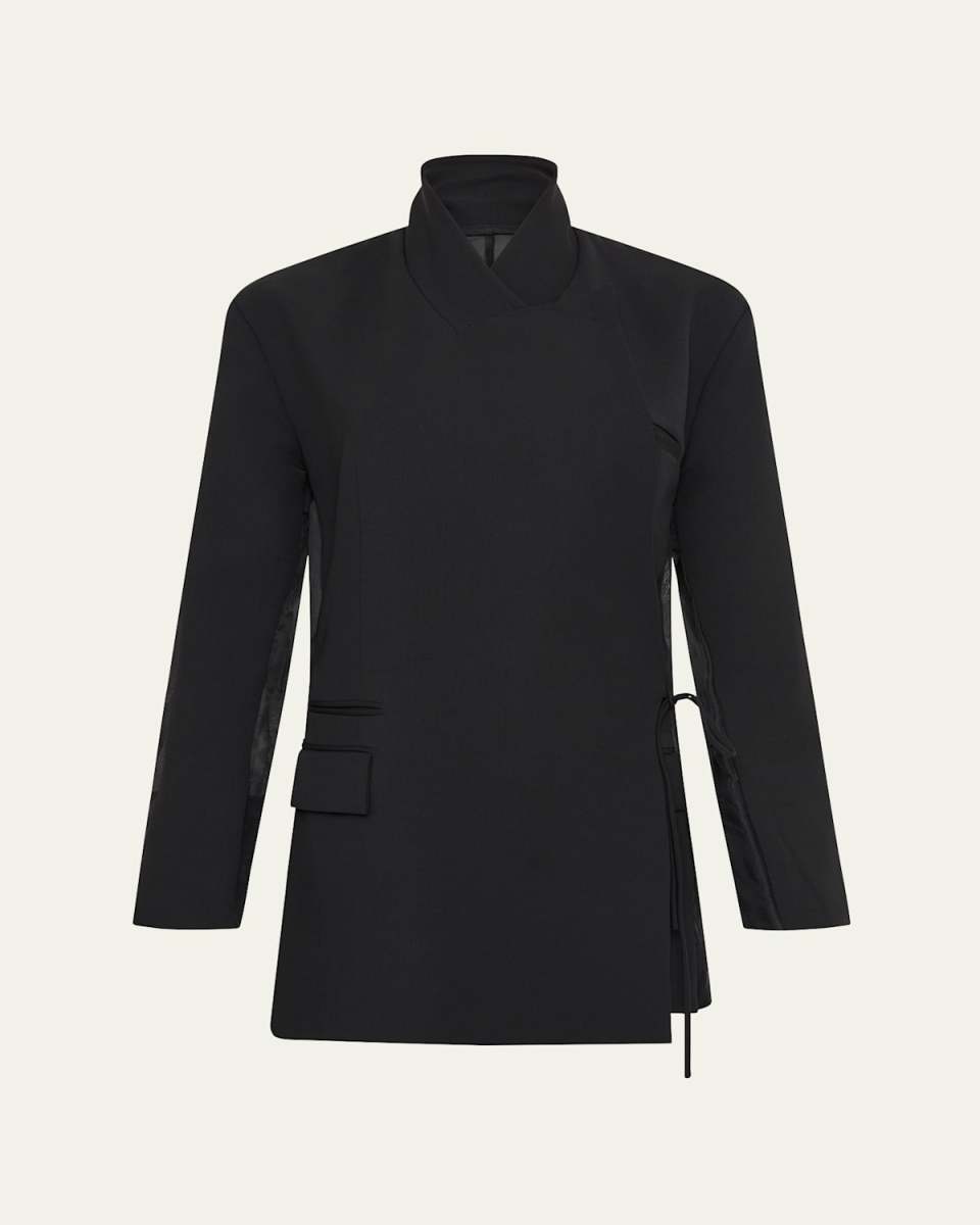 Aire Sheer-Back Tie Blazer
