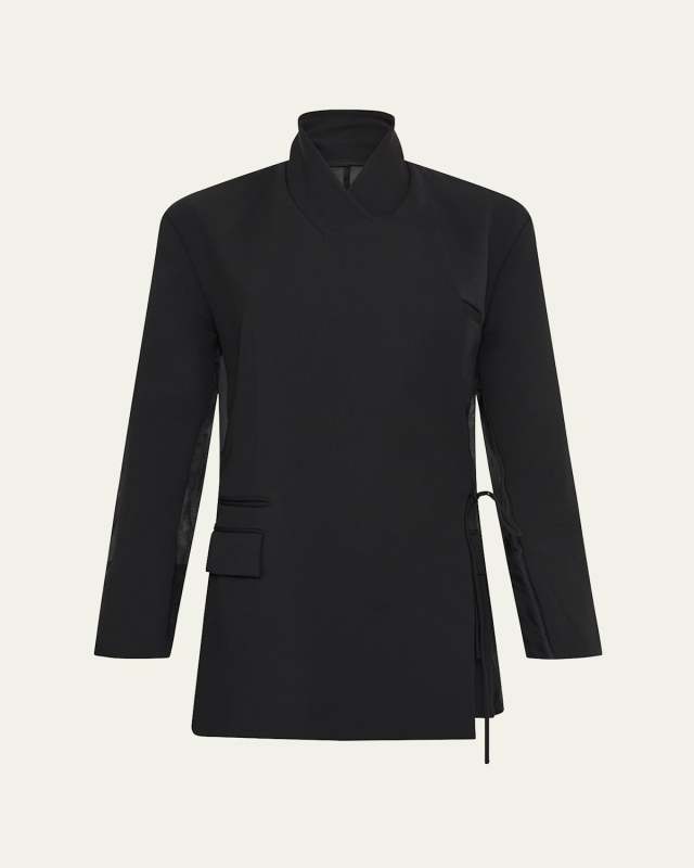 Aire Sheer-Back Tie Blazer