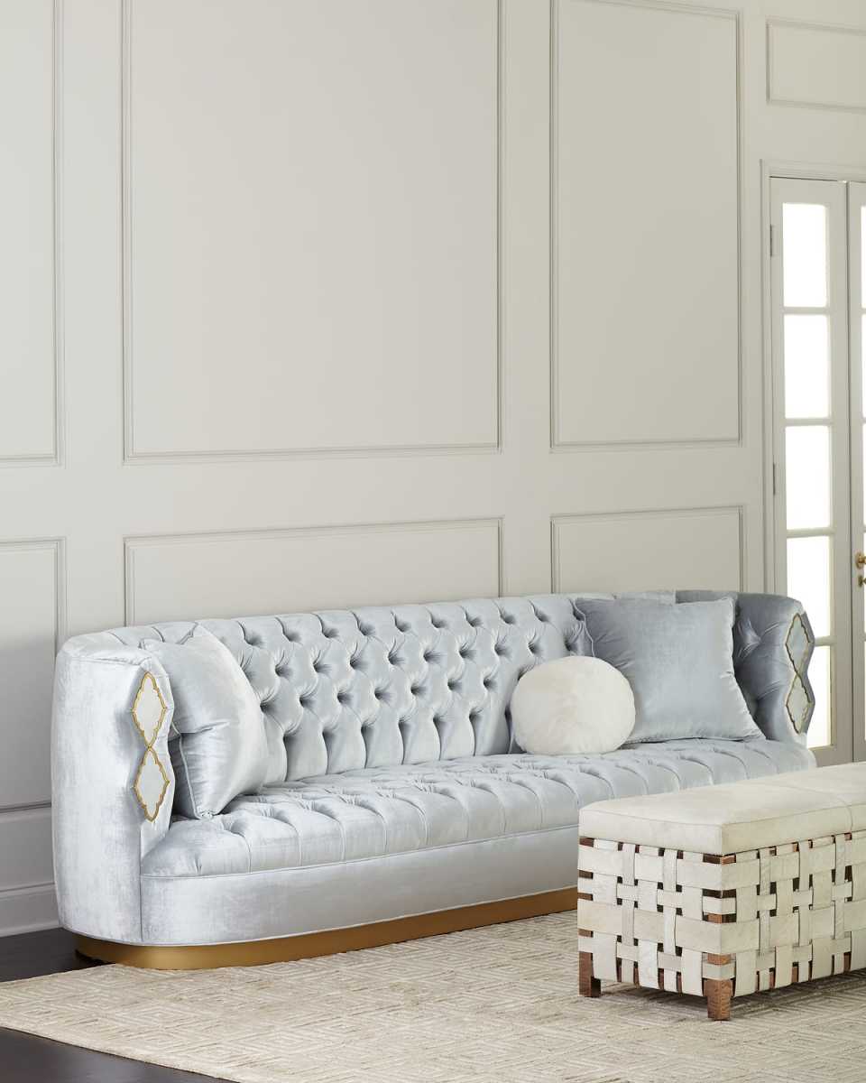 Elisa Marble Trim Sofa, 113.5