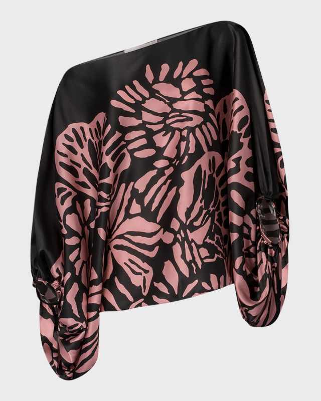 Bellagio Off-The-Shoulder Silk Blouse