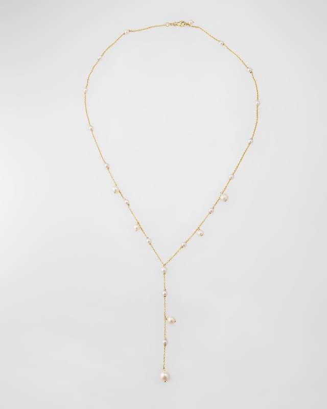 Pearl Bubble Lariat Necklace