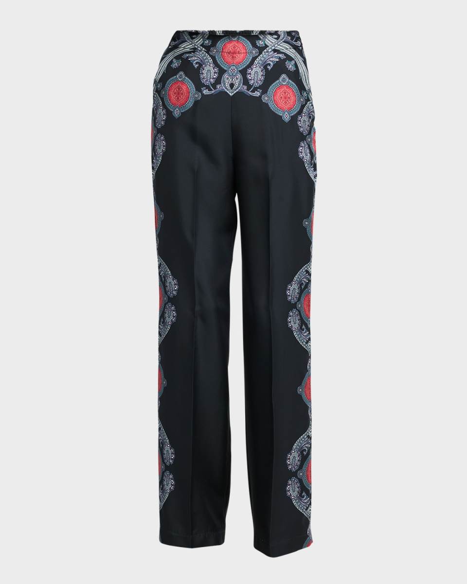 Medallion Engineered Wide-Leg Pants