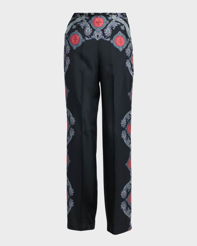 Medallion Engineered Wide-Leg Pants