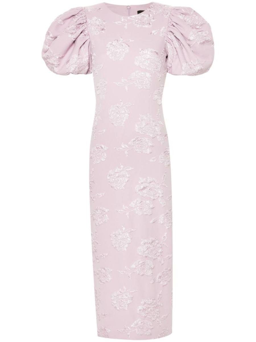 patterned-jacquard midi dress