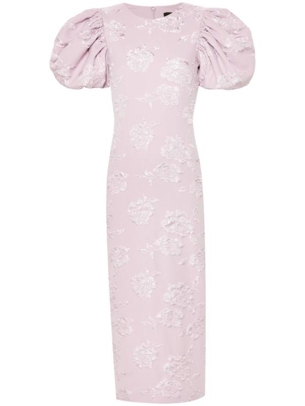 patterned-jacquard midi dress