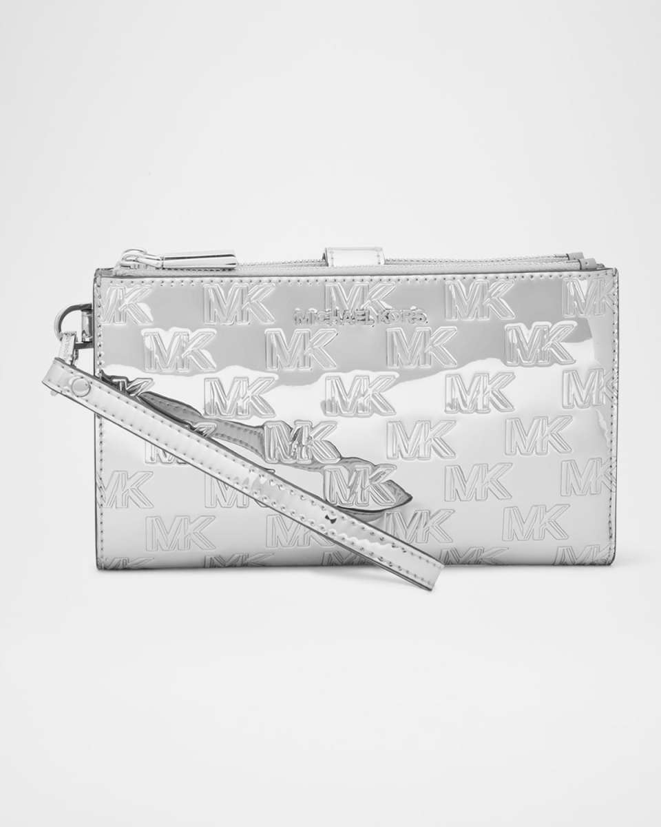 Jet Set Monogram Metallic Wristlet