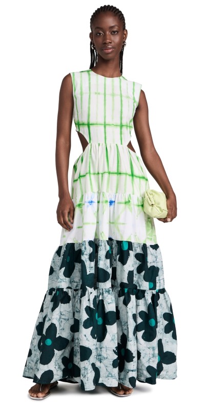 Studio 189 Cotton Side-Cut Dress Green