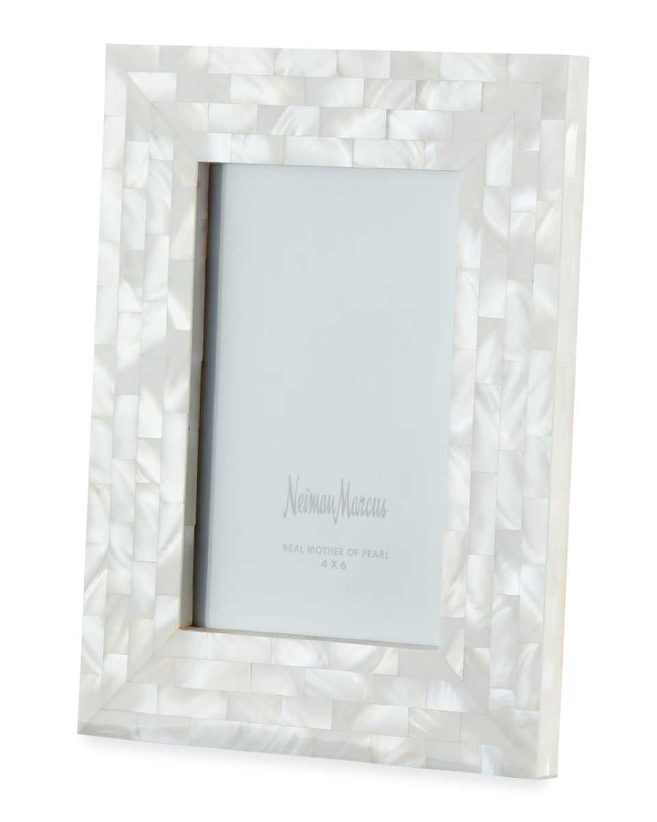 Mother-of-Pearl Picture Frame, White, 4" x 6"