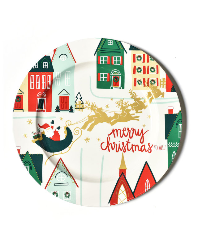 Vintage Christmas Village Platter