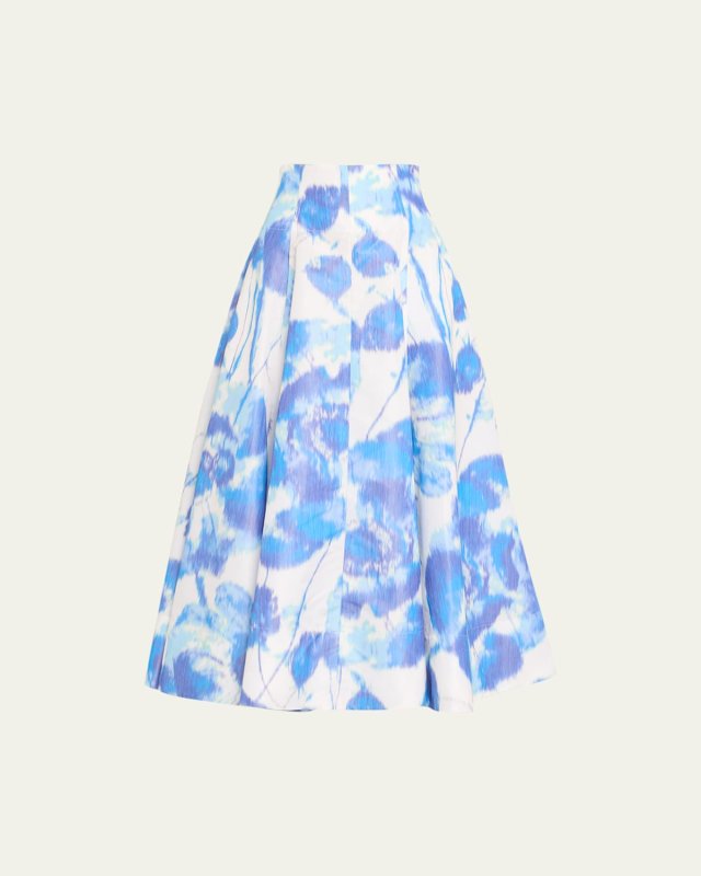 Abstract High Waisted Full Skirt