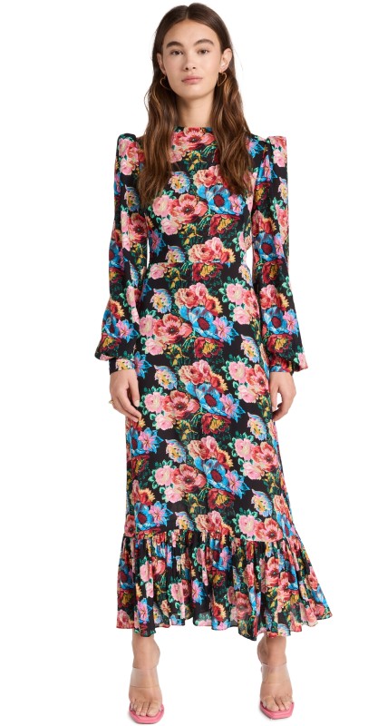 The Vampire's Wife The Villanelle Dress In Vampire's Bouquet Viscose Black