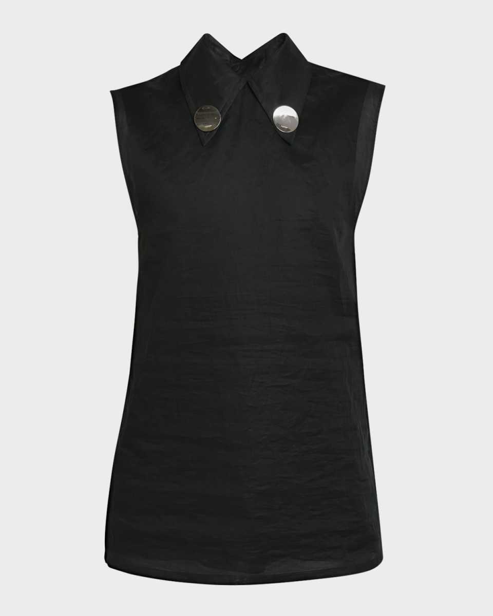 Collared Sleeveless Top