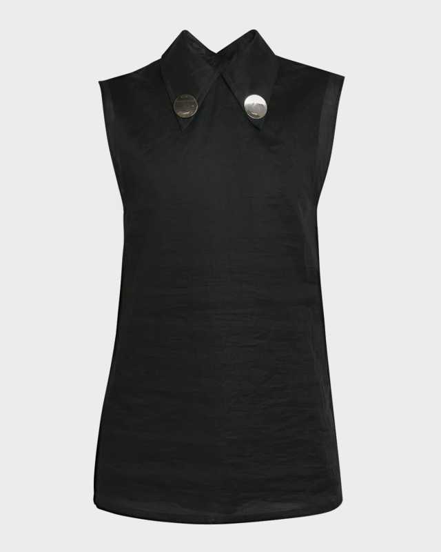 Collared Sleeveless Top