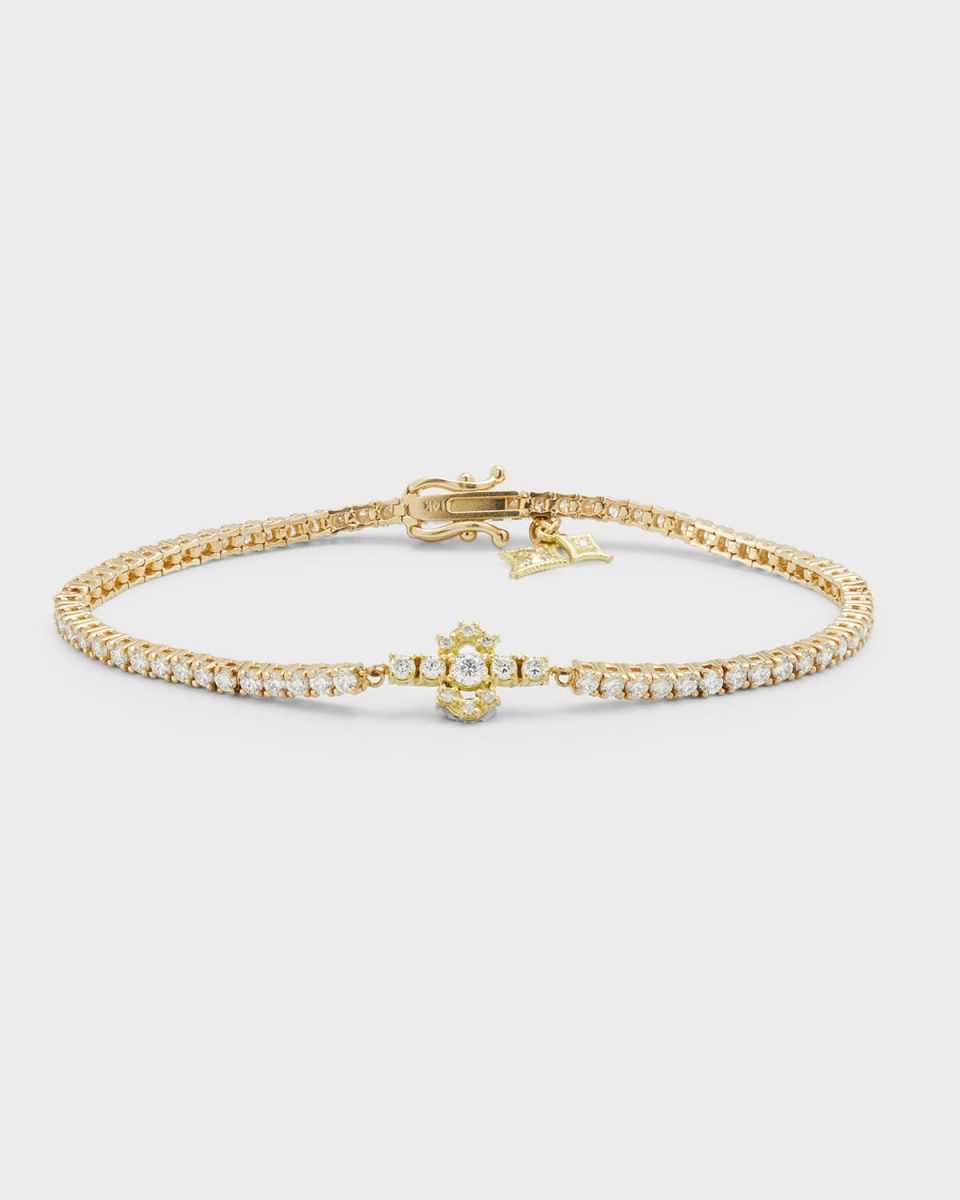 14K Yellow Gold Diamond Tennis Bracelet