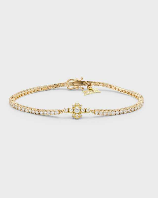 14K Yellow Gold Diamond Tennis Bracelet