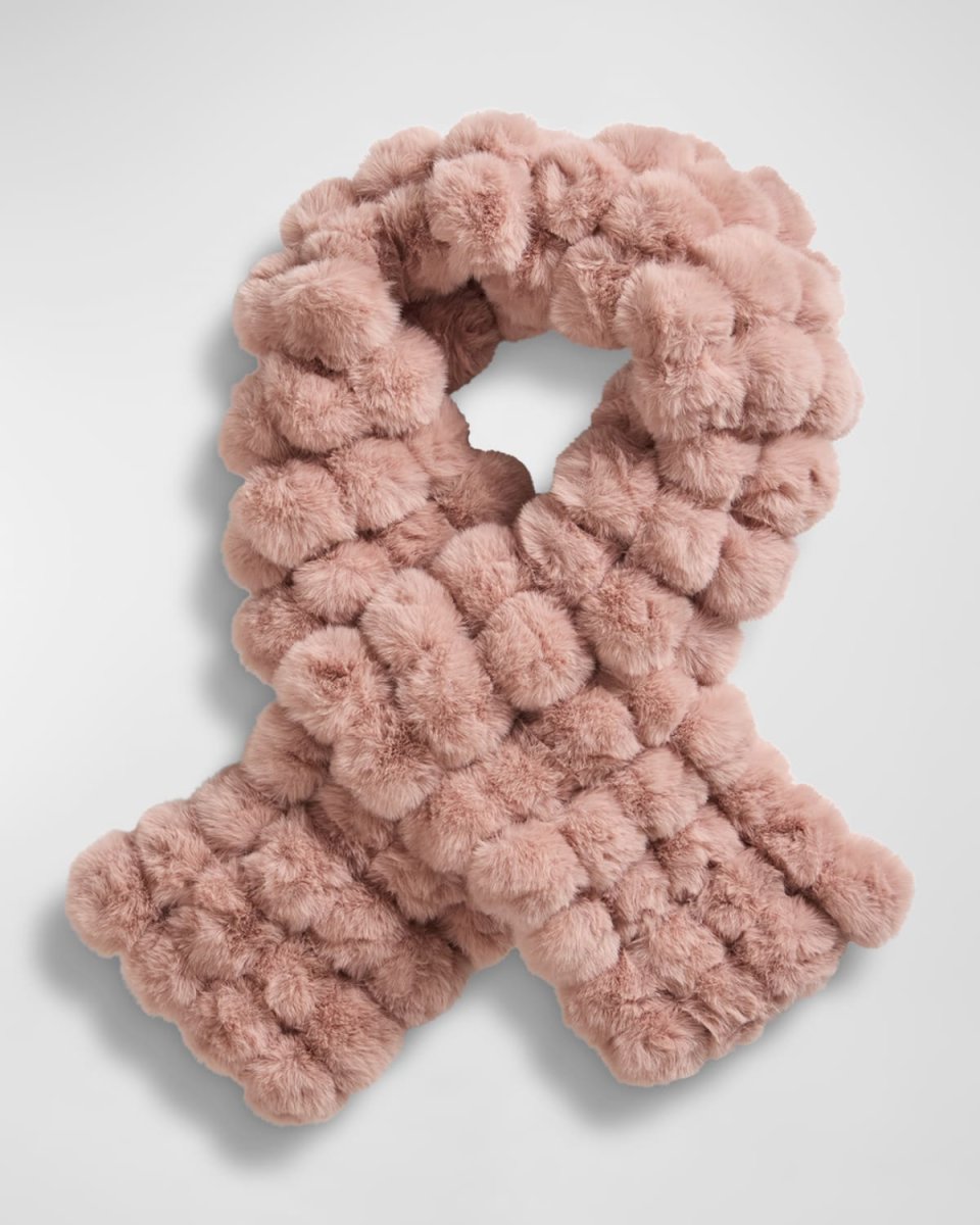 Poppy Pom Faux-Fur Scarf