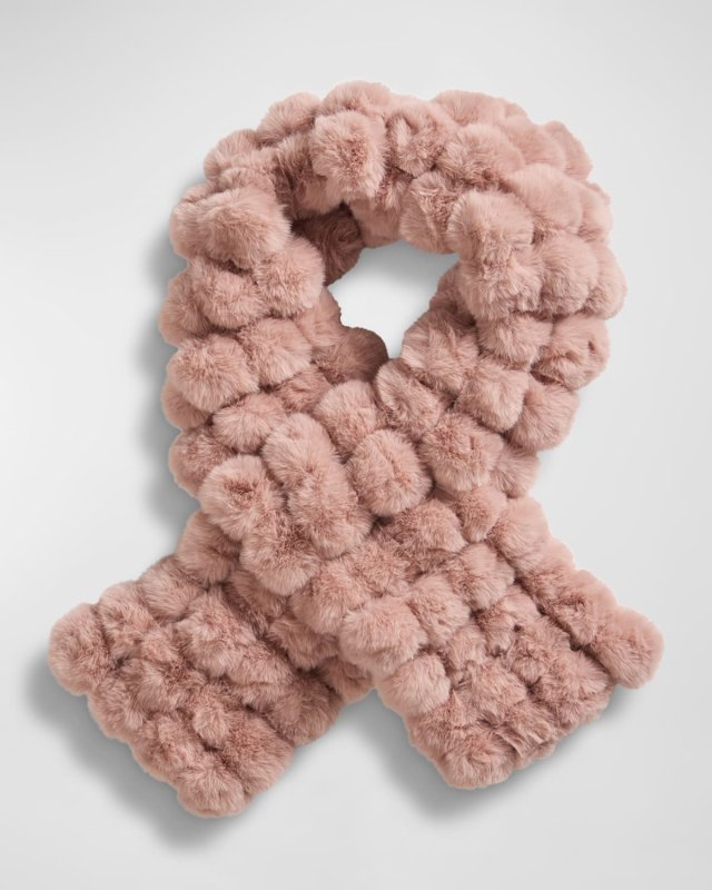 Poppy Pom Faux-Fur Scarf