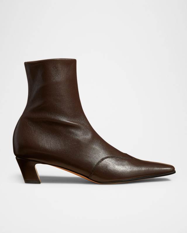 Nevada Stretch Leather Ankle Booties