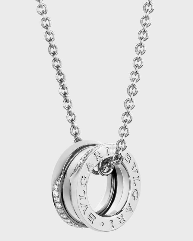 B. Zero1 White Gold Wave Diamond Pendant Necklace