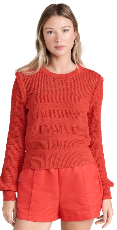 Joe's Jeans The Elyse Crochet Longleeveweater Valiant Poppy