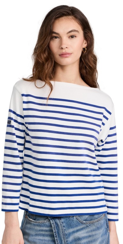 Polo Ralph Lauren Jersey Mariner Long Sleeve Tee Deckwash Wht/Brill Sapphire