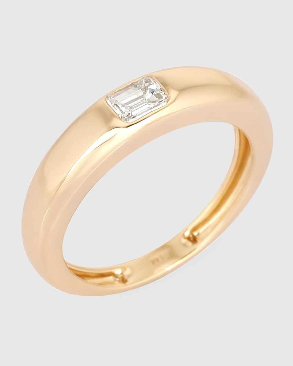 Baguette Diamond Ring in 14k Yellow Gold, Size 7