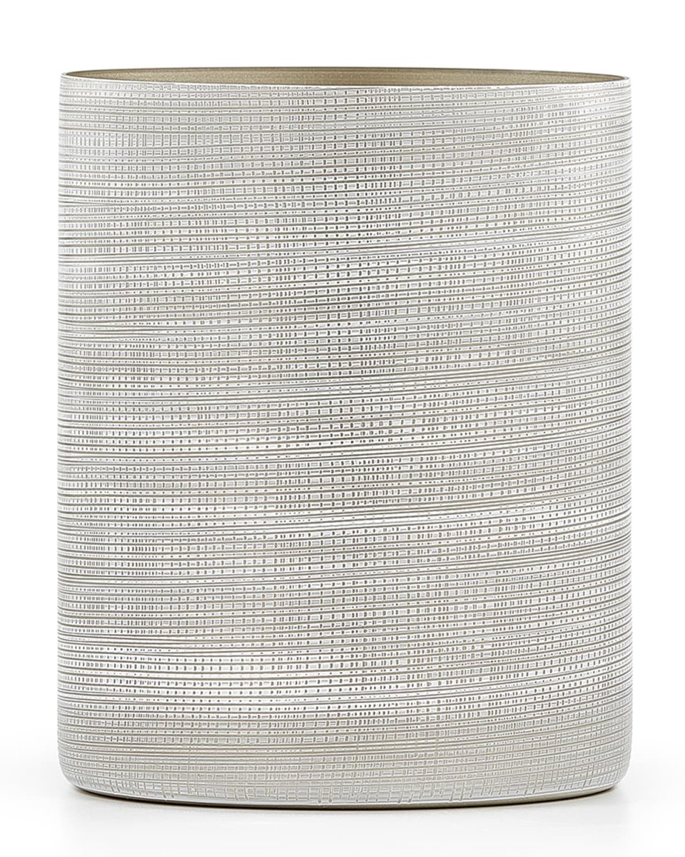 Woven Wastebasket, Platinum