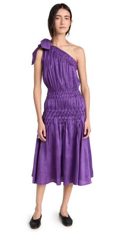 Merlette Fleur Raw SIlk Dress Ultraviolet