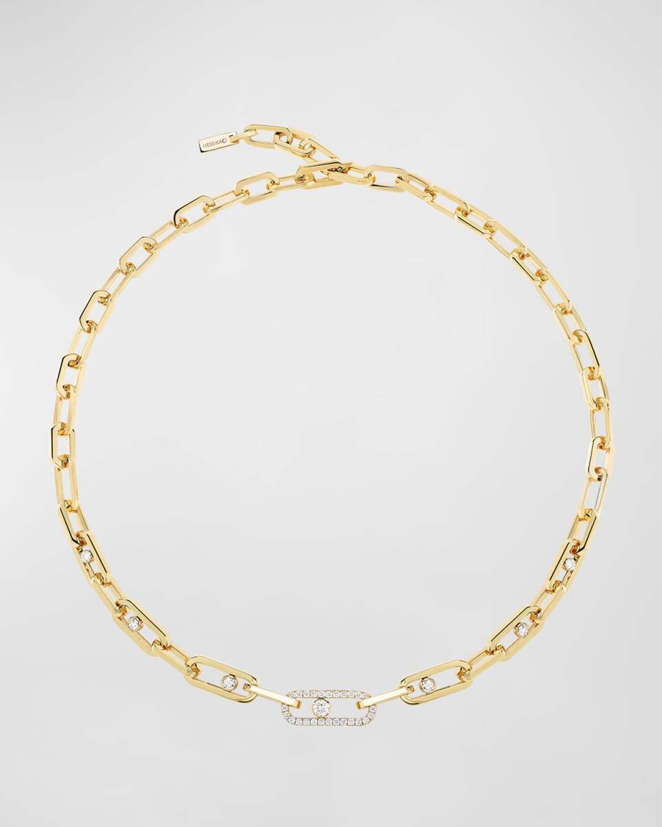 MOVE LINK 18K YELLOW GOLD DIAMOND NECKLACE