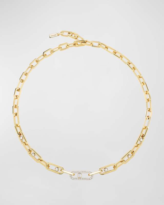 MOVE LINK 18K YELLOW GOLD DIAMOND NECKLACE