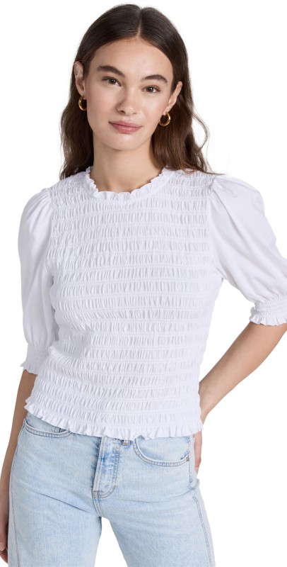 Veronica Beard Jean Langston Top White