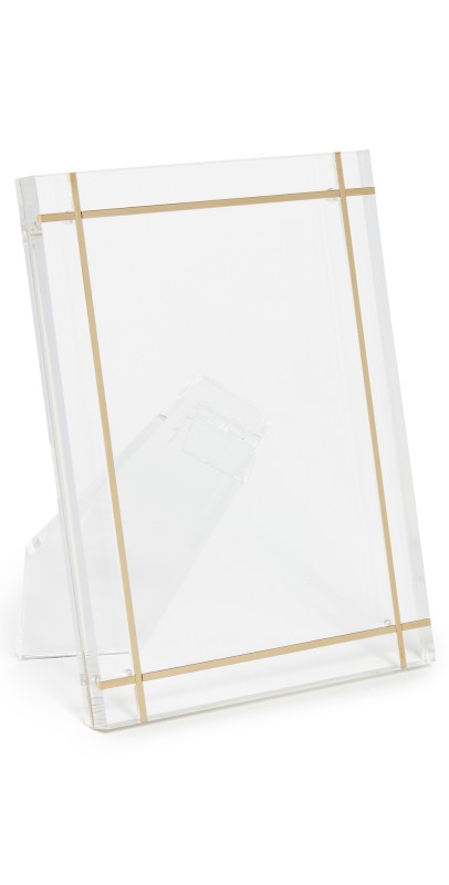 Tizo Design Tizo Design Lucite Frame with Brass Inlay 5x7 Clear/Gold Metal