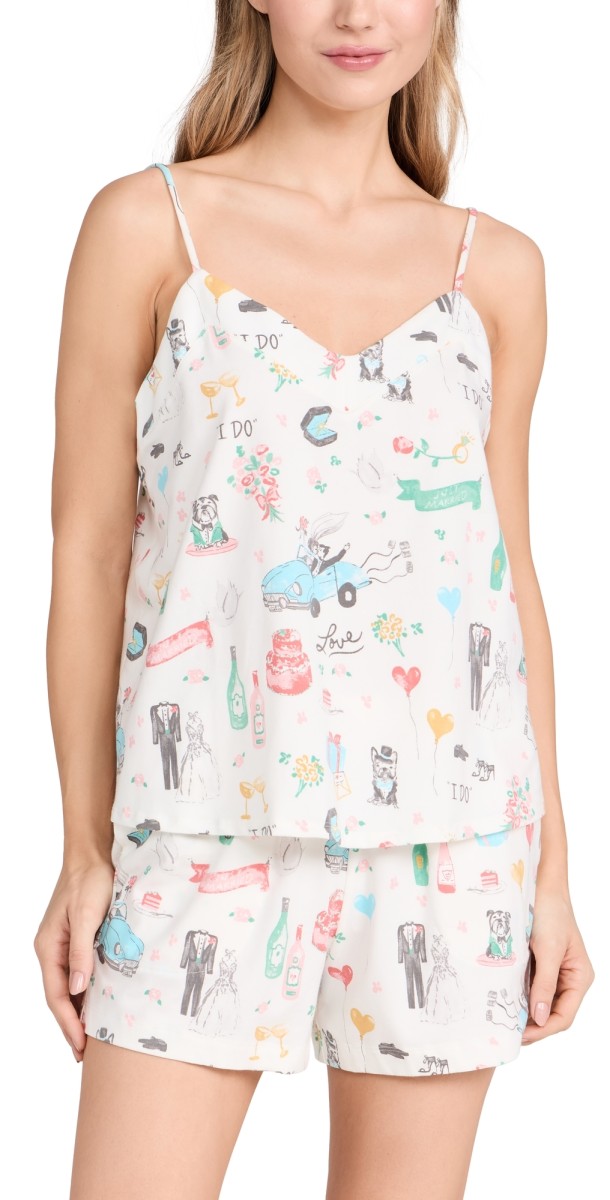 BedHead PJs Cotton Knit Cami Boxer Pj Set Just Married