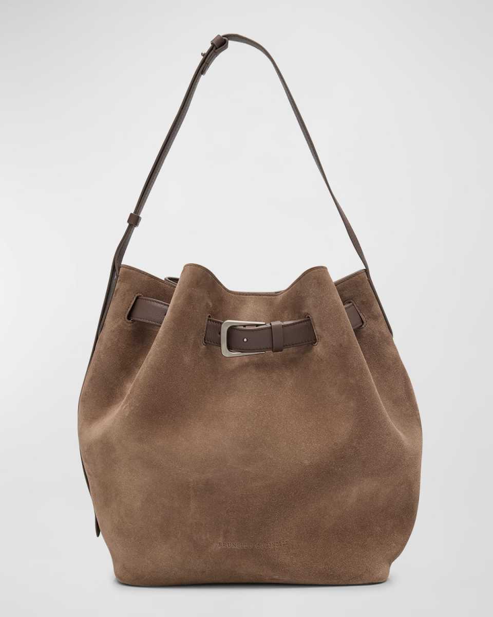 Medium Belt Velour Bucket Bag