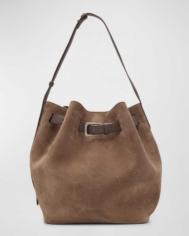 Medium Belt Velour Bucket Bag
