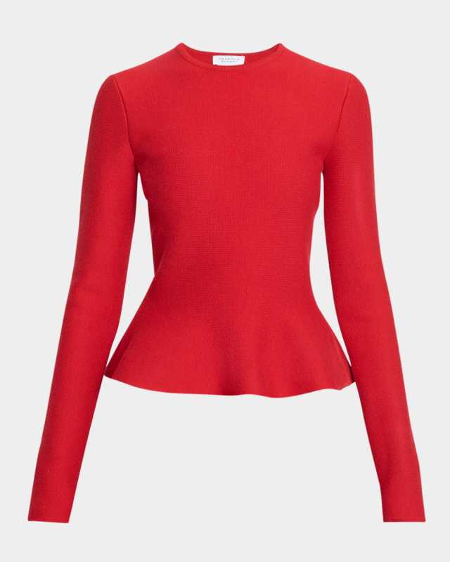 Hegel Long-Sleeve Peplum Sweater