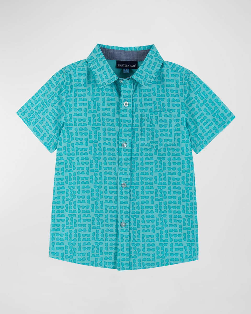 Boy's Printed Button Down Shirt, Size 2T-7
