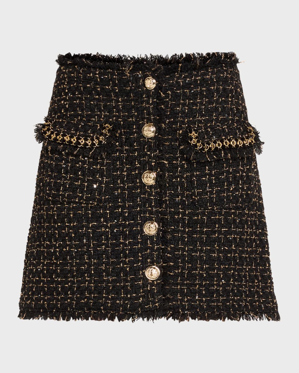 Bess Wool-Blend Tweed Mini Skirt